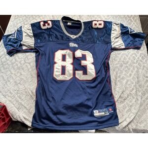 Authentic Reebok NFL New England Patriots Wes Welker 83 Size 56 Jersey Navy Blue